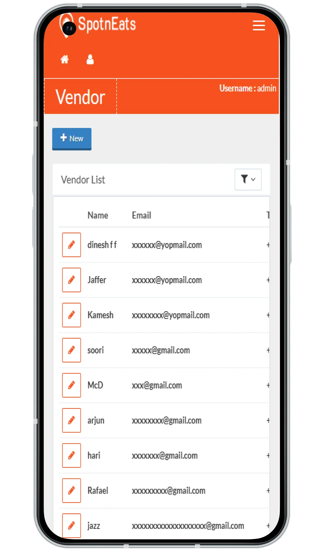 Admin management dashboard