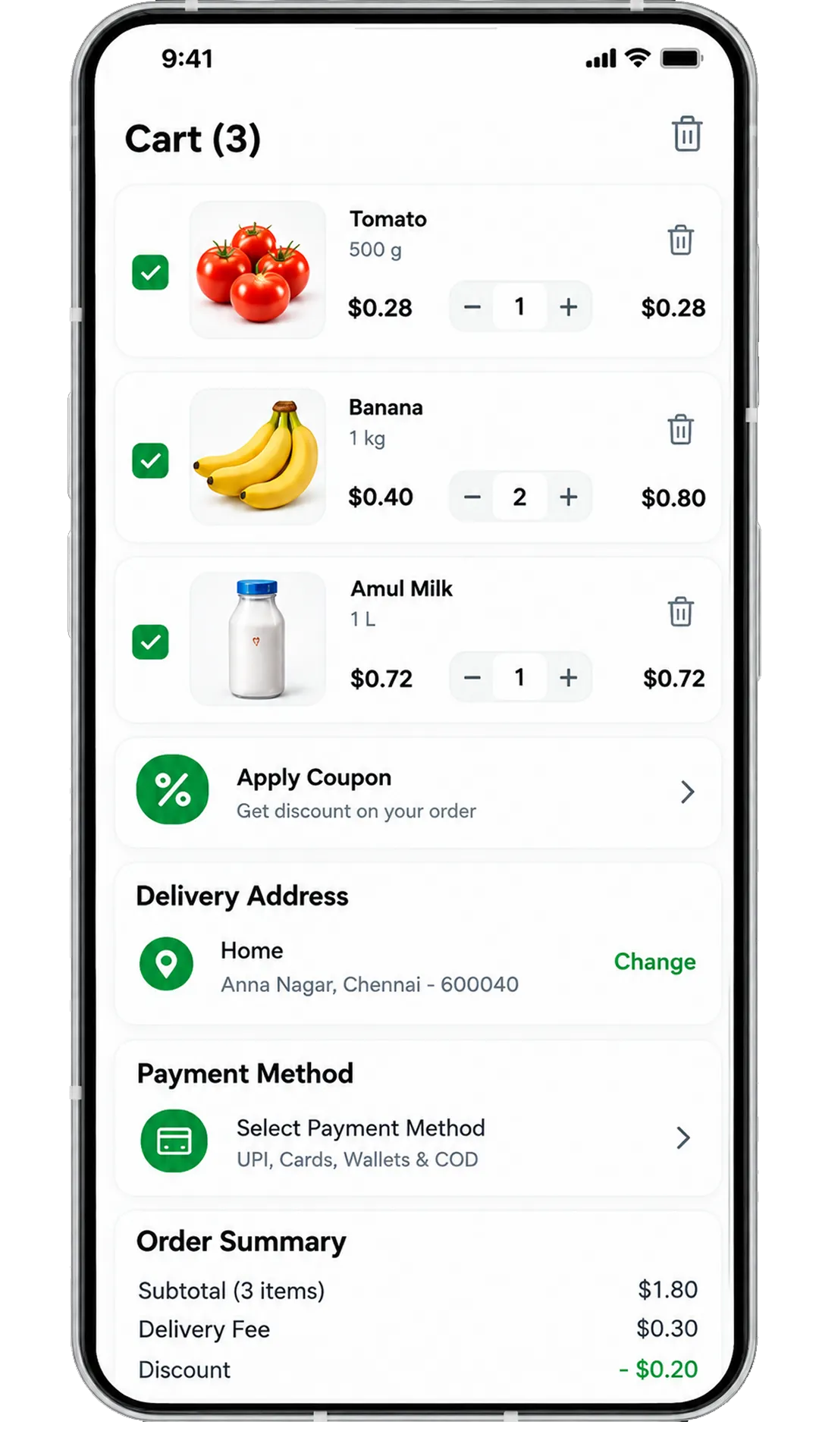 grocery Customer App
