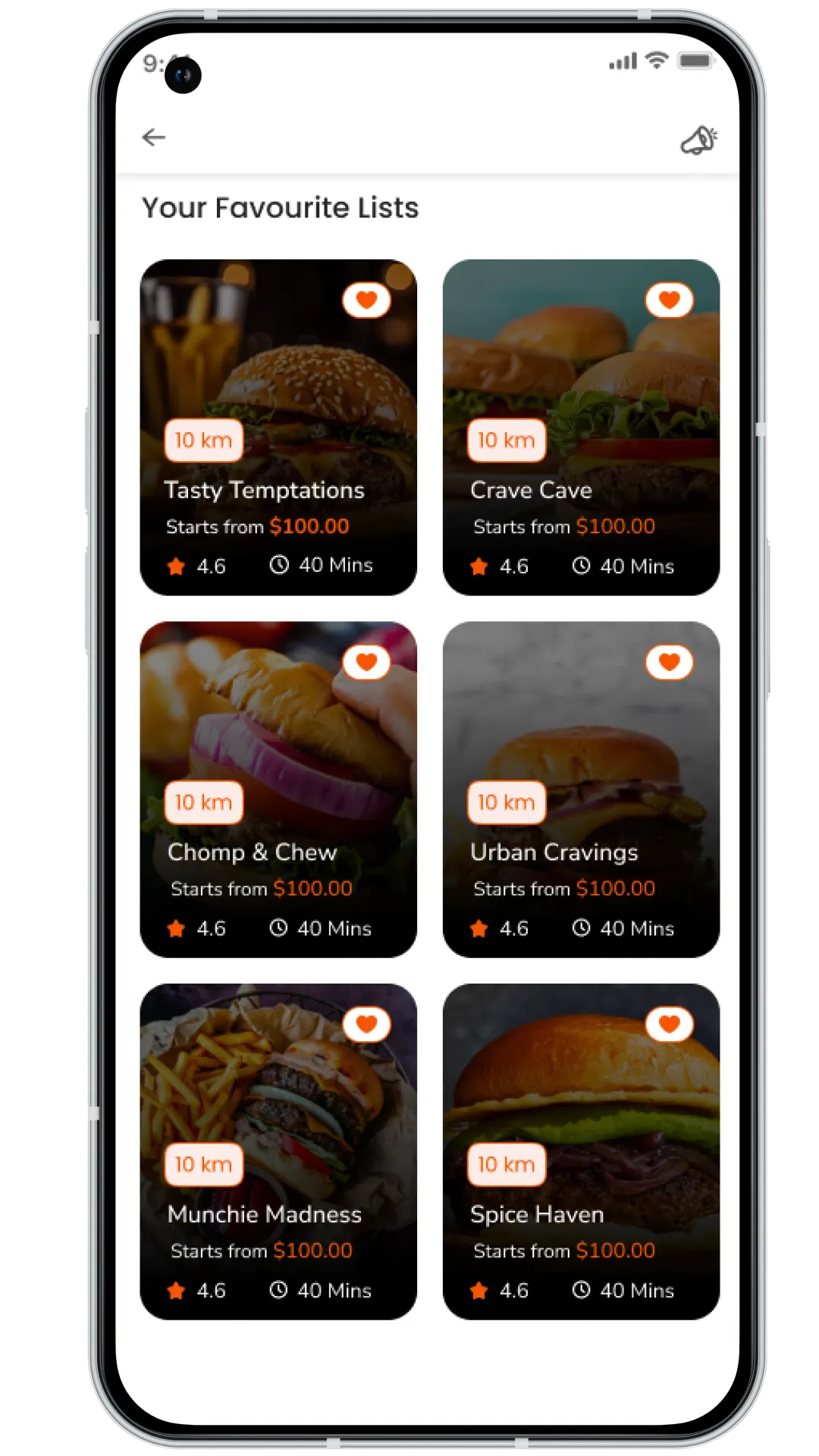JustEat clone user favourite