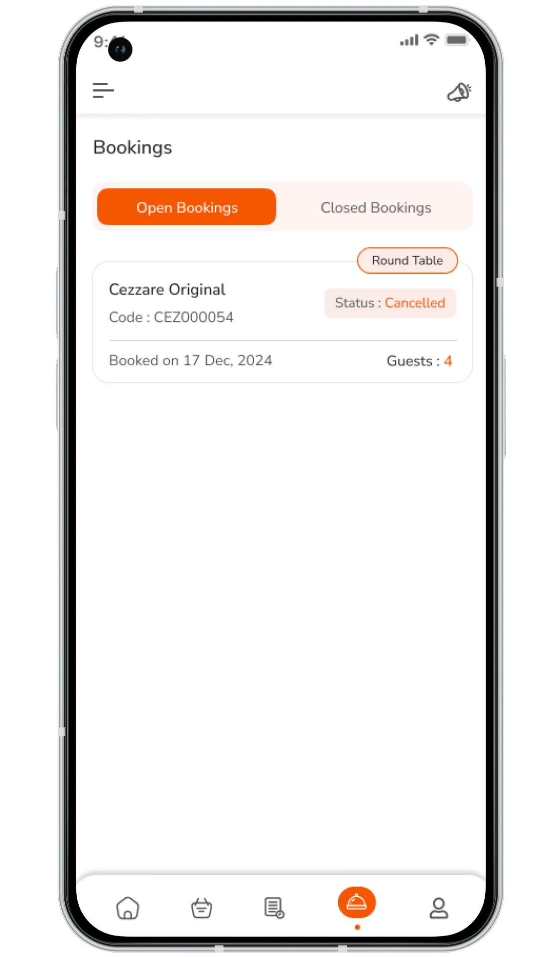 JustEat clone open bookings