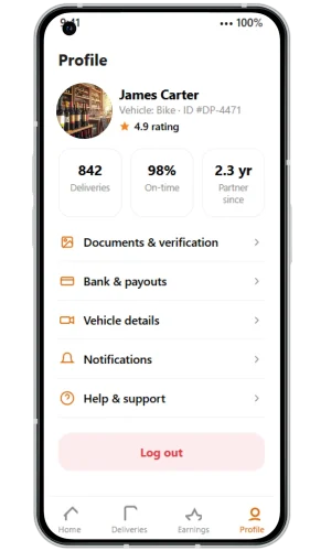 Alcohol Delivery App-delivery partner